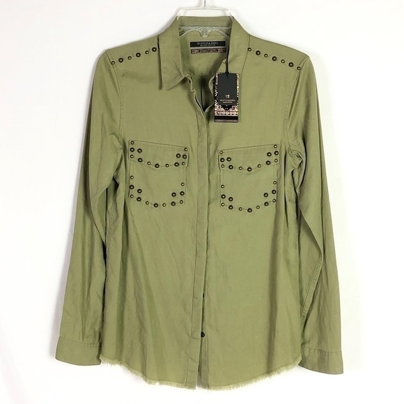 NWT Scotch & Soda Studded Button Down Shirt! - Picture 1 of 8